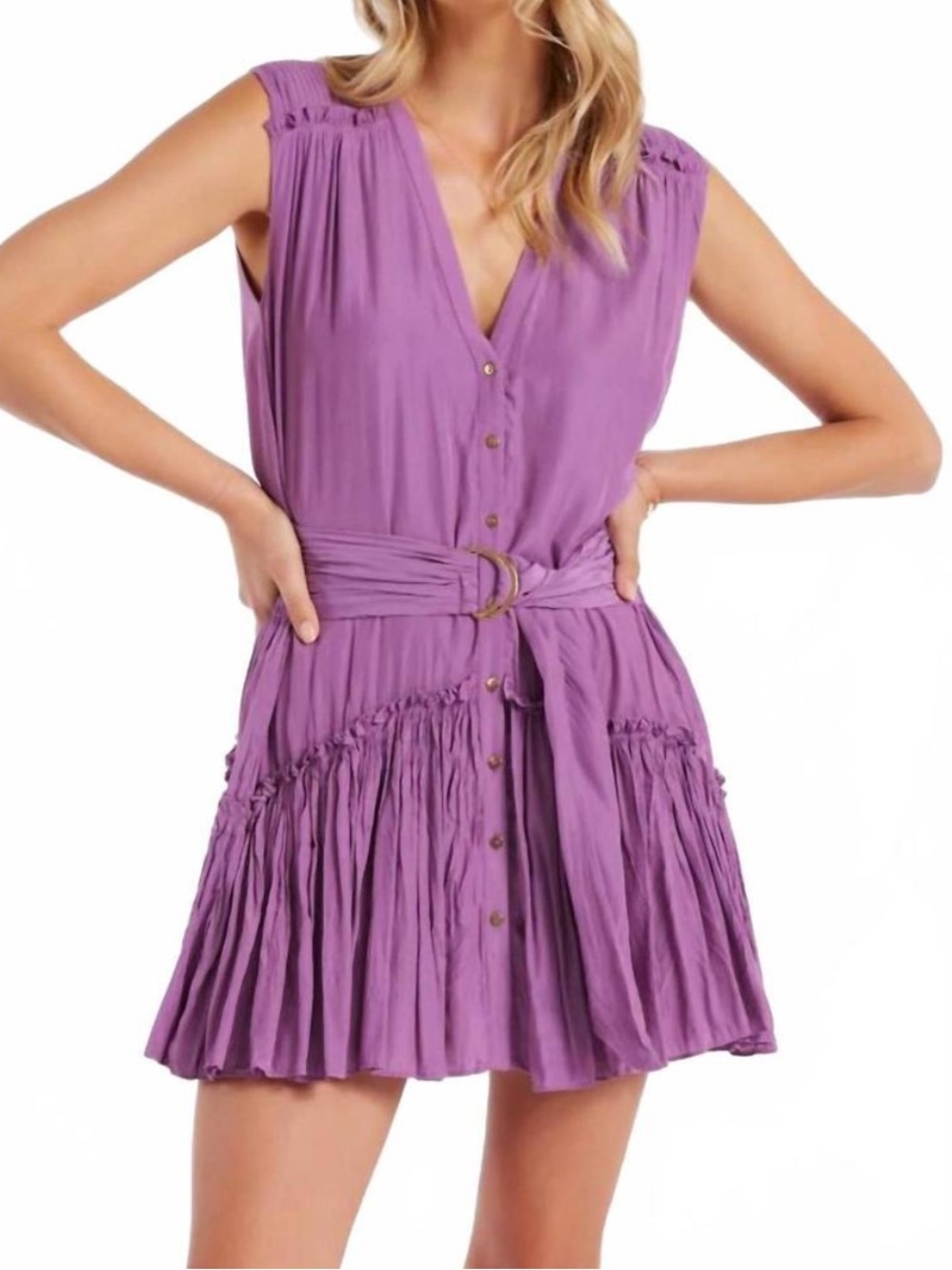 BISHOP + YOUNG lagos mini dress in violet small